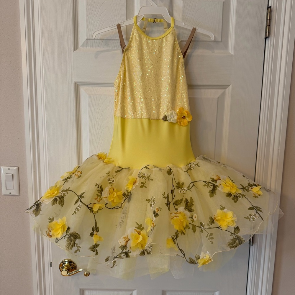 Yellow Floral Dance Costume